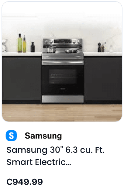 ai product search oven appliance